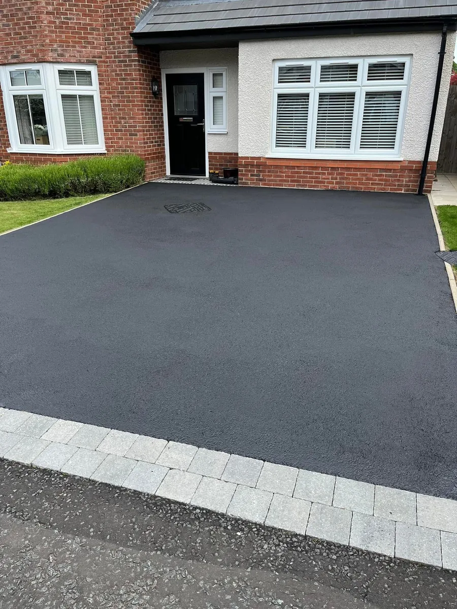 Driveway pressure washing — after