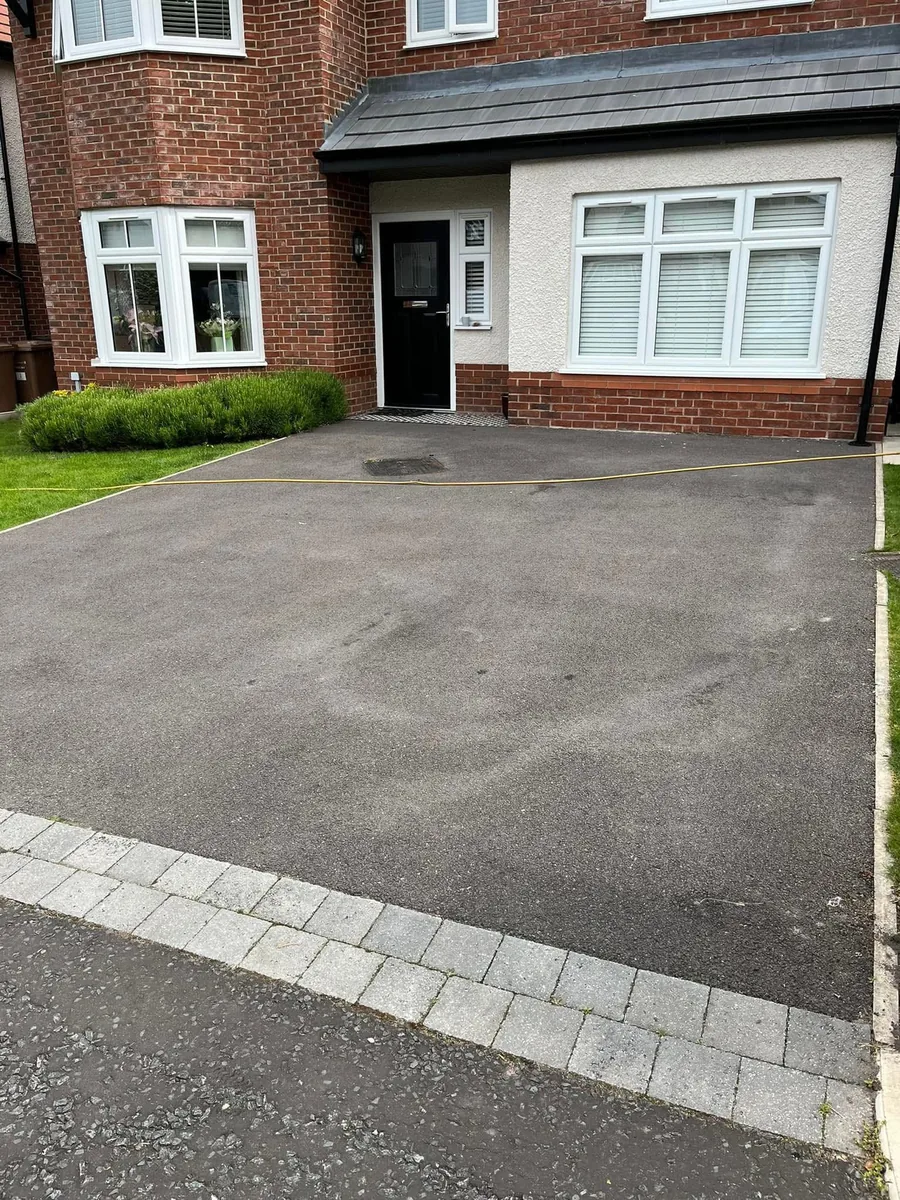 Driveway pressure washing — before