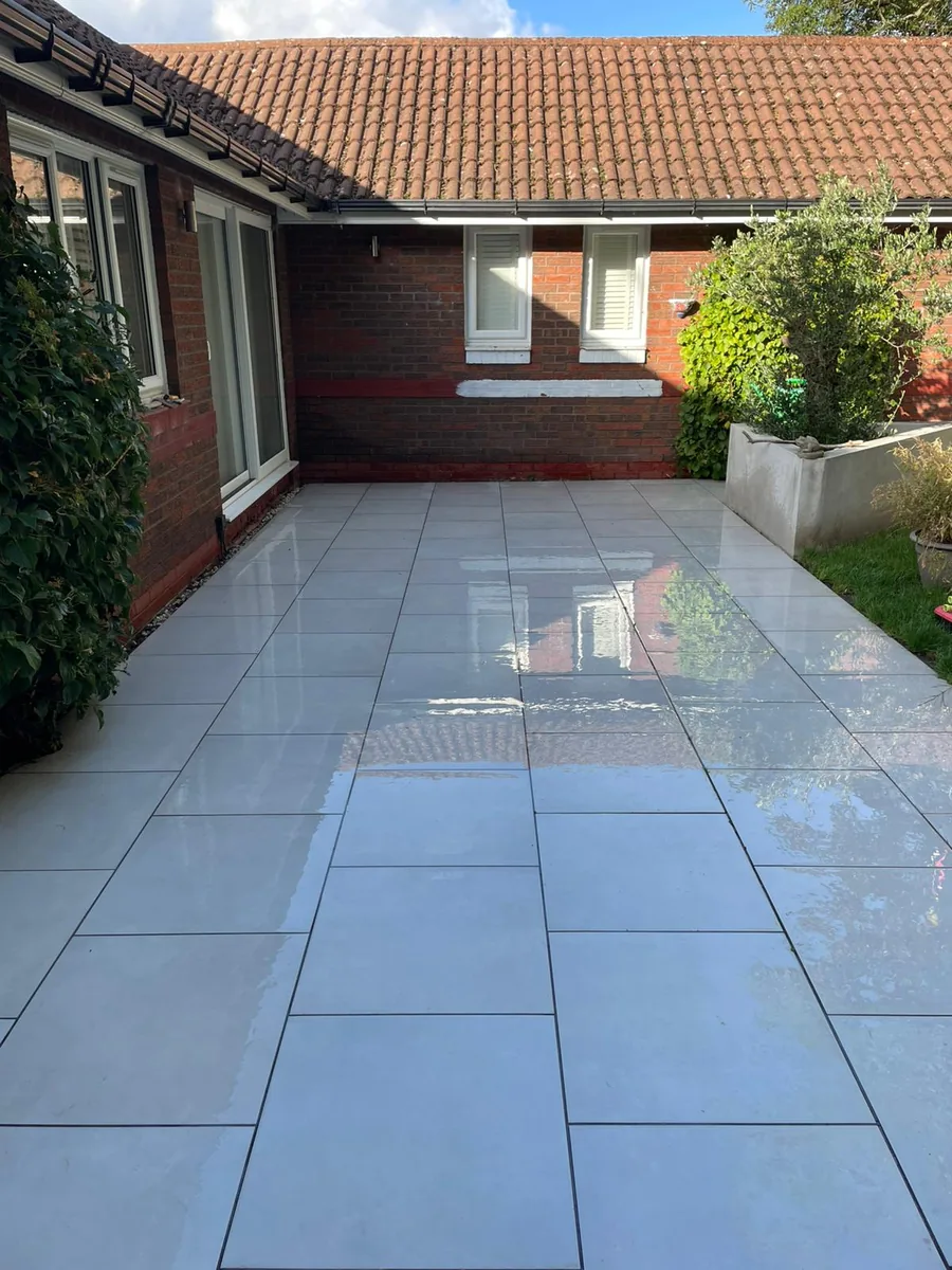 Hard landscaping — patio and paving work in North Wales